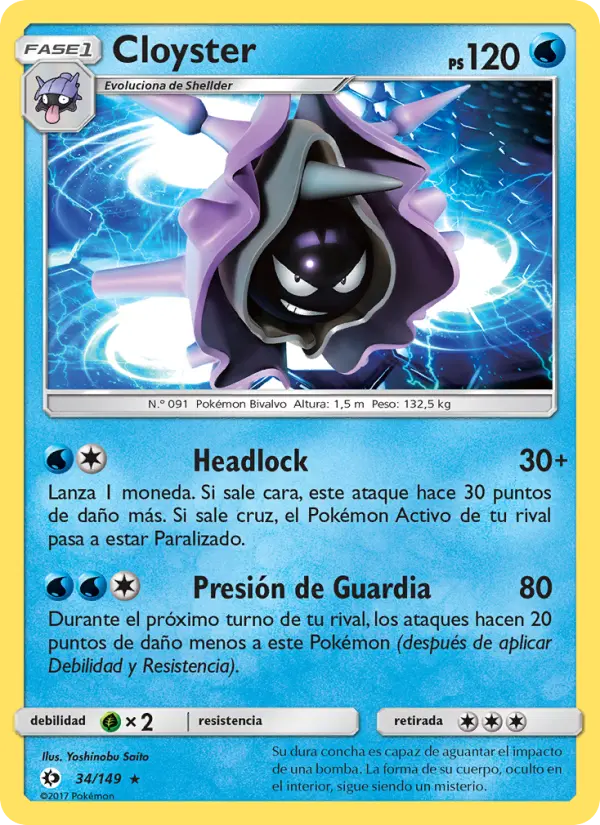 Cloyster, Sol y Luna No. 34