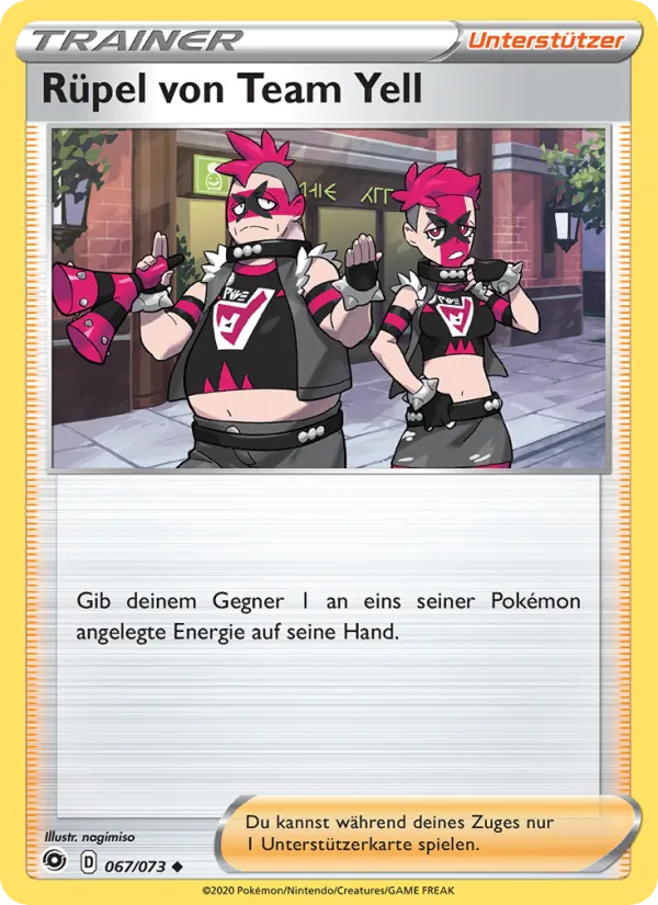 Rüpel von Team Yell, Weg des Champs No. 67