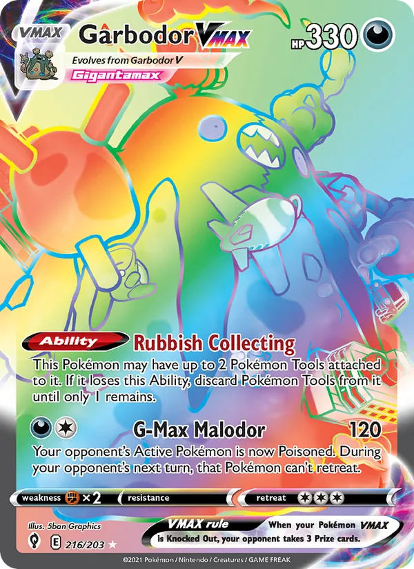 Garbodor VMAX, Evolving Skies Nº 216