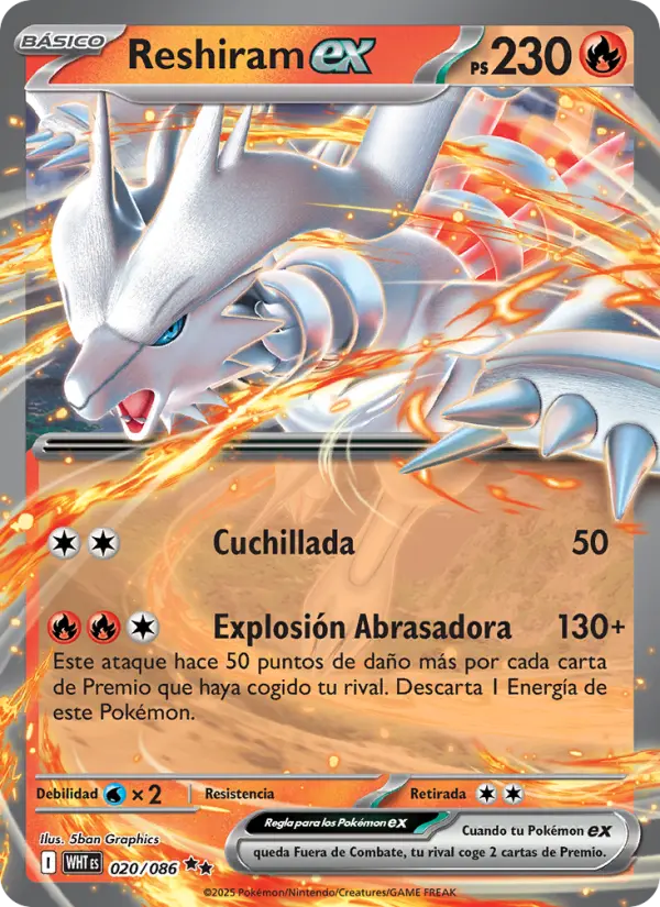 Reshiram ex, Llama Blanca No. 020