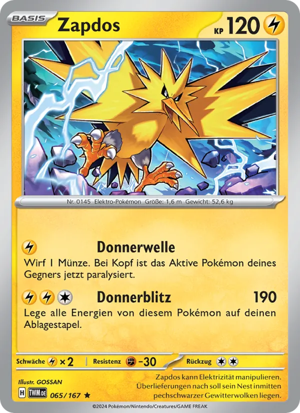 Zapdos, Maskerade im Zwielicht Nº 065