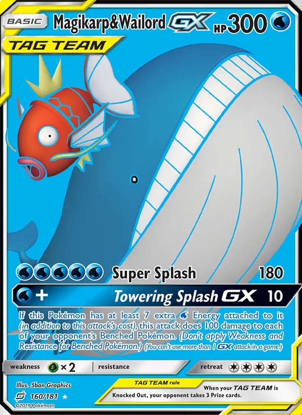 Magikarp & Wailord GX, Team Up No. 160