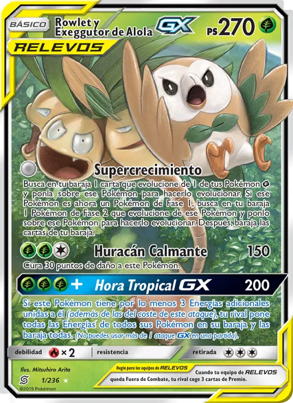 Rowlet y Exeggutor de Alola GX, Mentes Unidas Nº 1