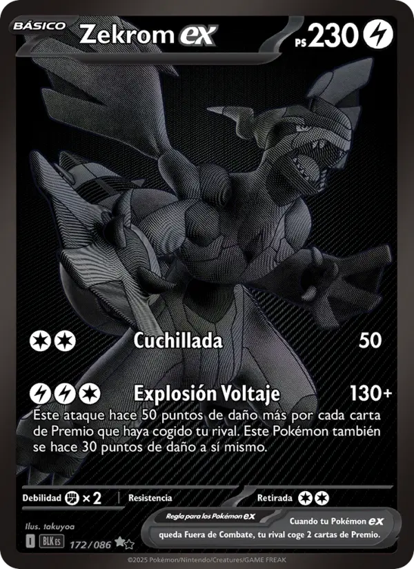 Zekrom ex, Fulgor Negro No. 172