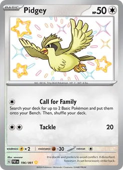 Pidgey, Paldean Fates No. 196 Holo