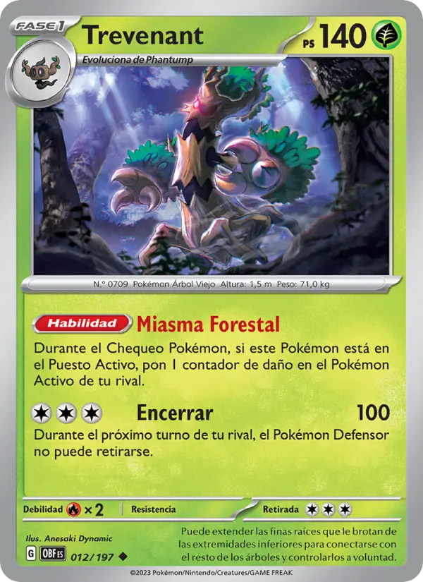 Trevenant, Llamas Obsidianas No. 012