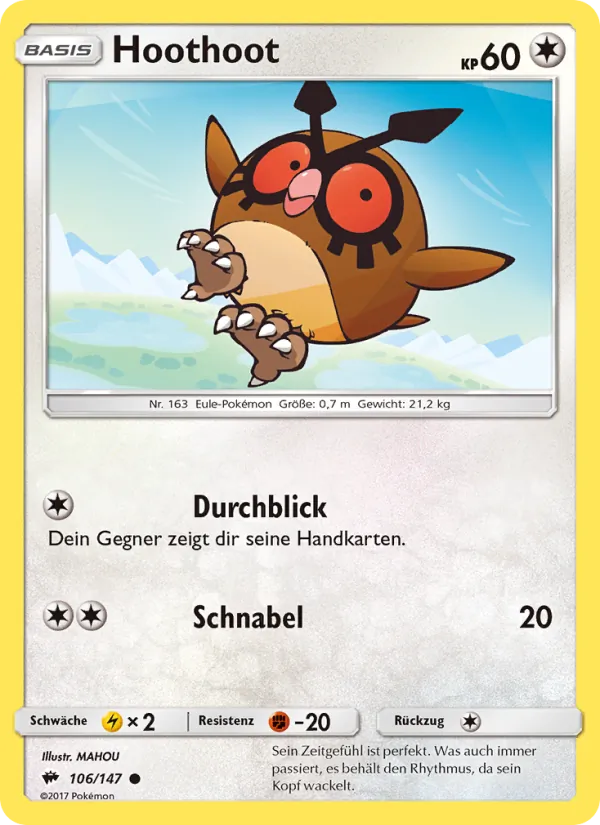 Hoothoot, Nacht in Flammen No. 106