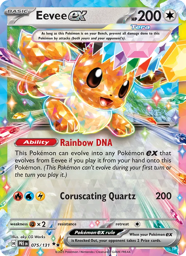 Eevee ex, Prismatic Evolutions Nº 075