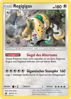Regigigas, Aufziehen der Sturmröte No. 84 Normal