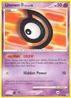 Unown D, Diamond & Pearl No. 68 Normal