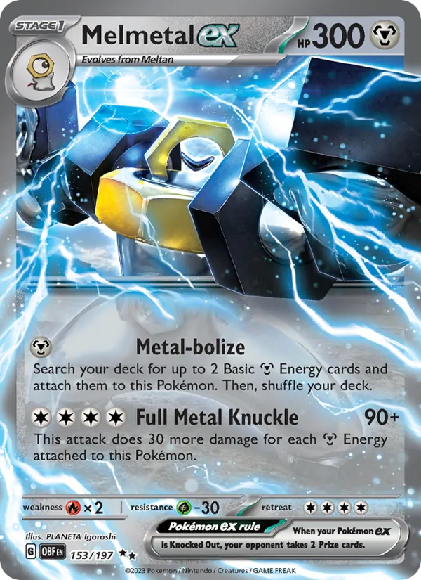 Melmetal ex, Obsidian Flames No. 153