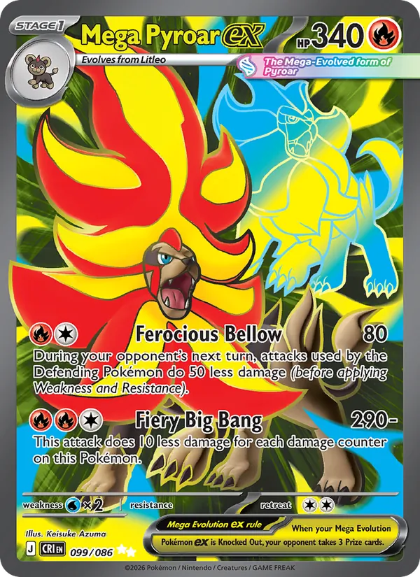 Mega Pyroar ex, Chaos Rising Nº 099