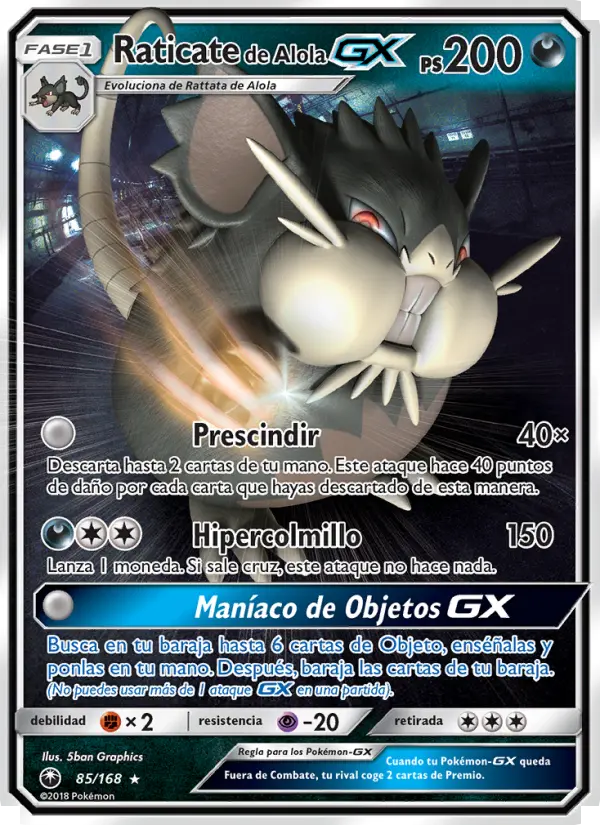 Raticate de Alola GX, Tormenta Celestial Nº 85