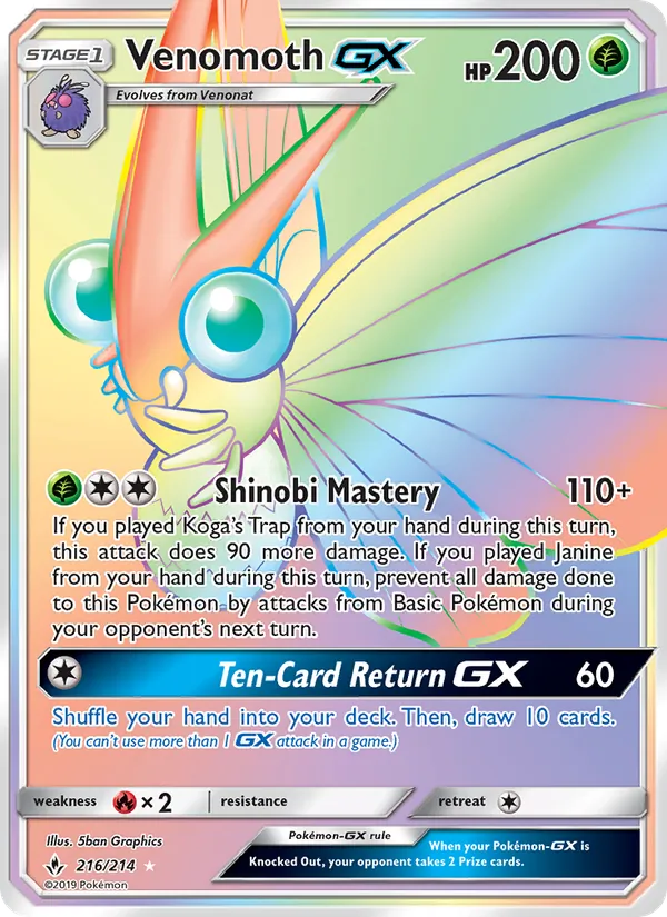 Venomoth GX, Unbroken Bonds Nº 216