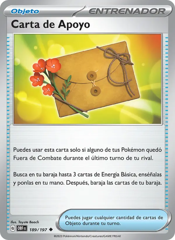 Carta de Apoyo, Llamas Obsidianas No. 189