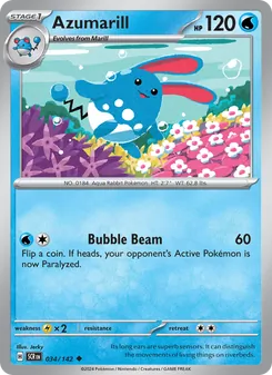 Azumarill, Stellar Crown No. 034 Normal