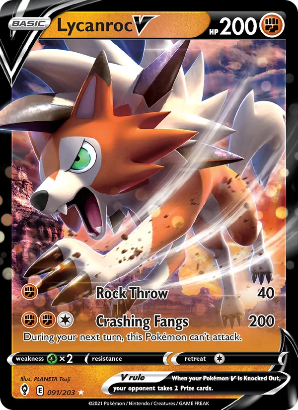 Lycanroc V, Evolving Skies No. 91