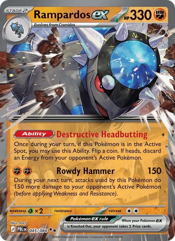 Rampardos ex, Pitch Black Nº 045
