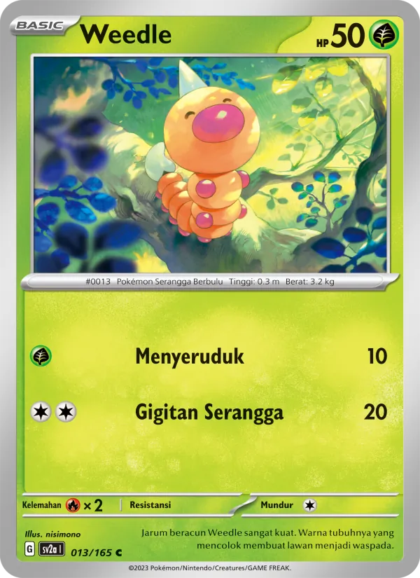 Weedle, Kartu Pokémon 151 No. 013