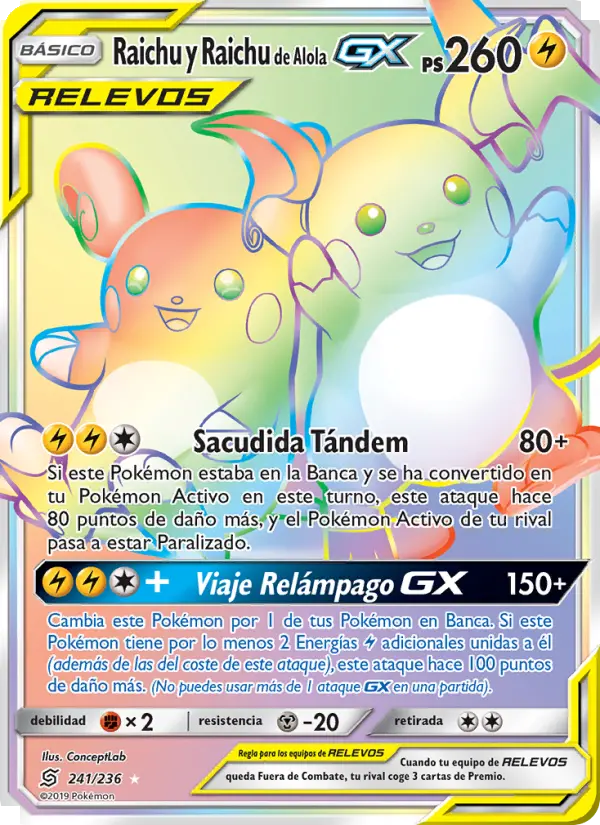 Raichu y Raichu de Alola GX, Mentes Unidas No. 241