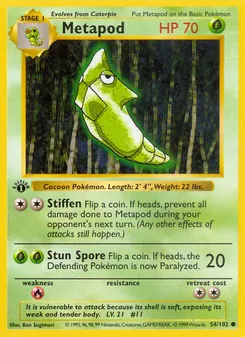 Metapod, Base Set No. 54 Normal