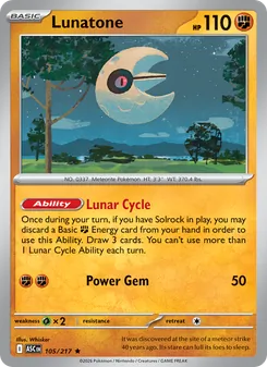 Lunatone, Ascended Heroes Nº 105 Holo