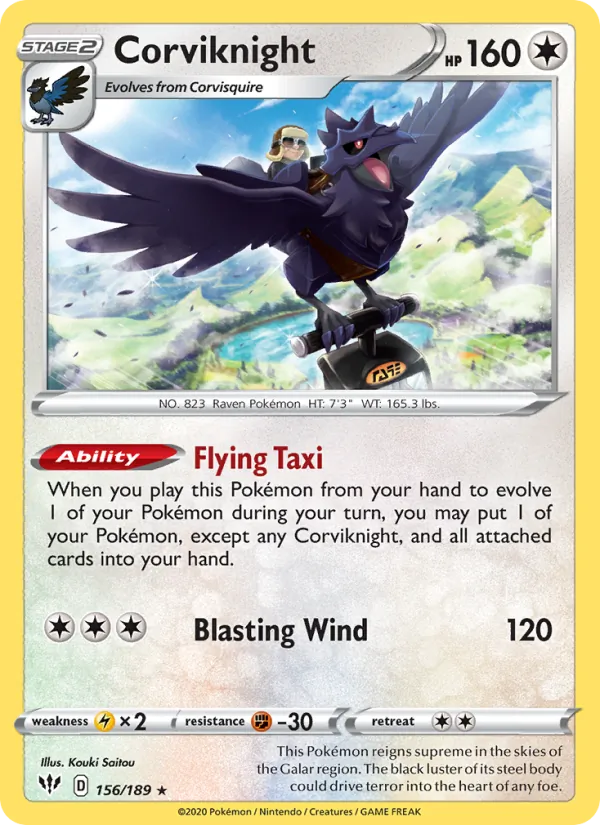 Corviknight, Darkness Ablaze Nº 156