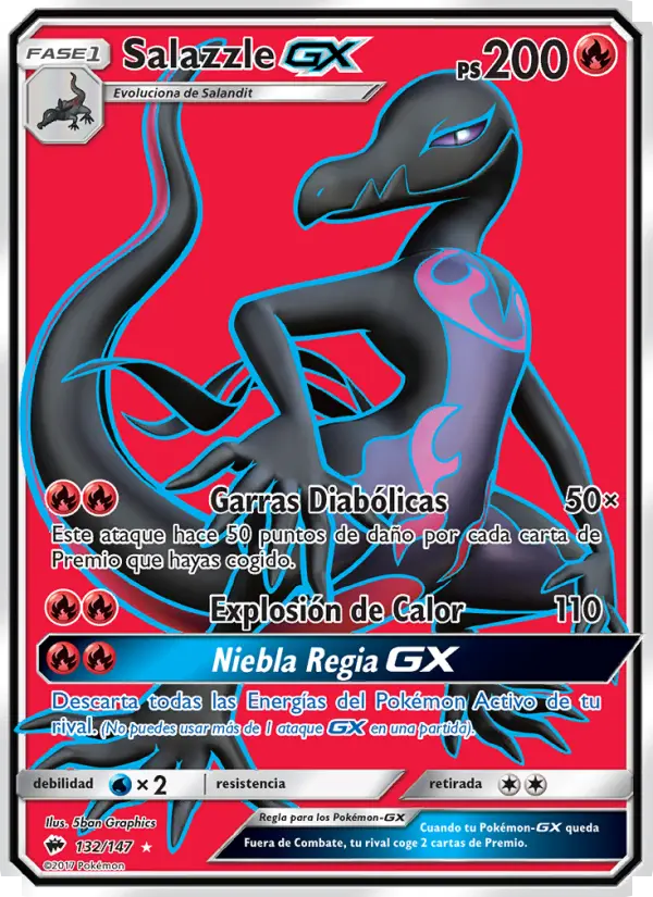 Salazzle GX, Sombras Ardientes No. 132