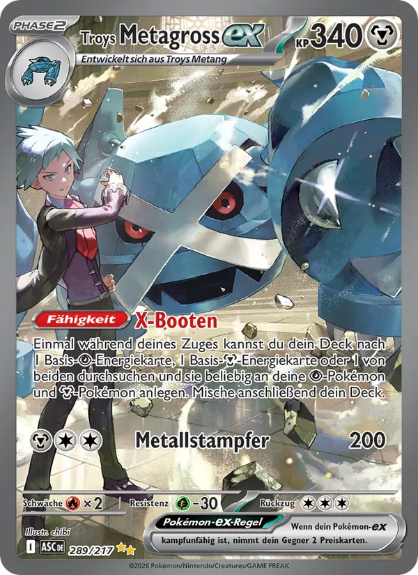 Troys Metagross-ex, Erhabene Helden Nº 289