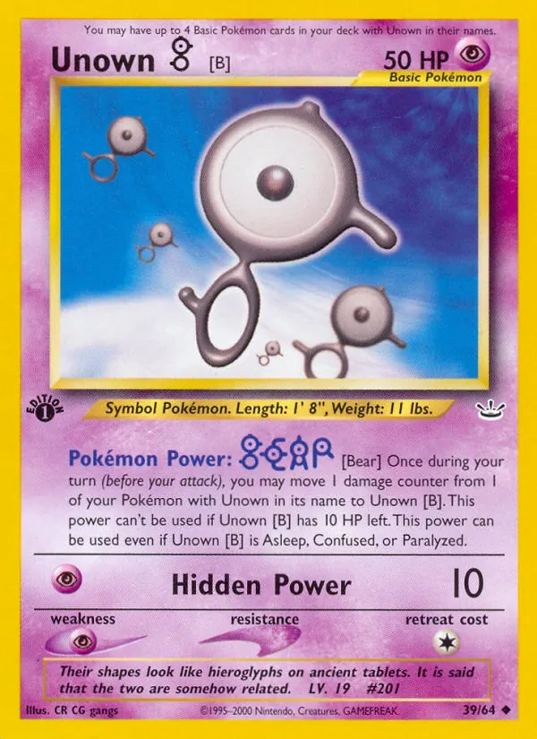 Unown [B], Neo Revelation No. 39