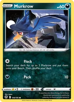 Murkrow, Silver Tempest No. 106 Normal