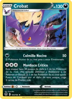 Crobat, Tempestad Plateada Nº 105 Holo