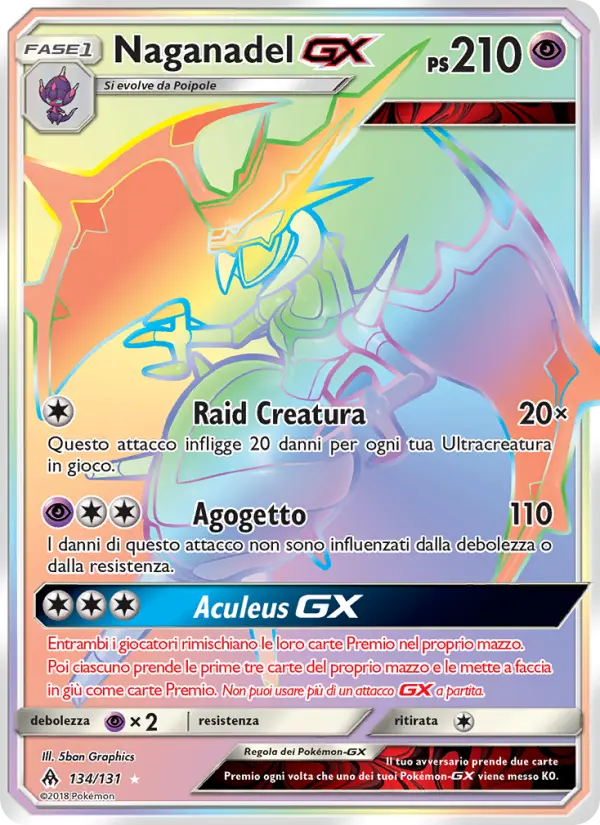 Naganadel GX, Apocalisse Di Luce No. 134