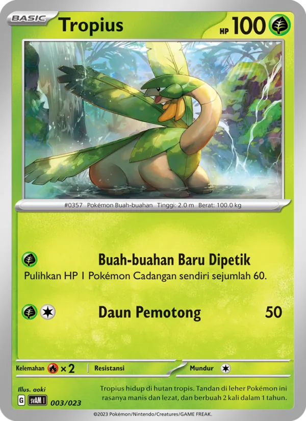 Tropius, Fuecoco & Ampharos ex No. 003