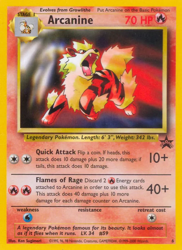 Arcanine, Wizards Black Star Promos Nº 6