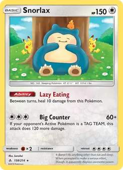 Snorlax, Unbroken Bonds No. 158 Normal