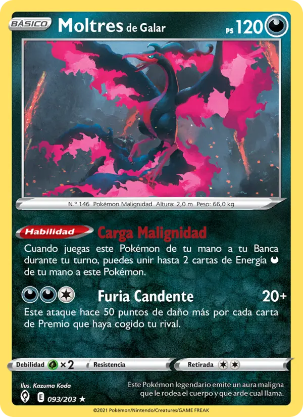 Moltres de Galar, Cielos Evolutivos Nº 93