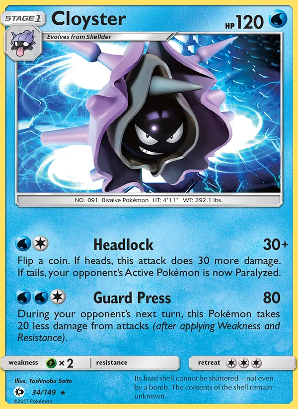 Cloyster, Sun & Moon Nº 34
