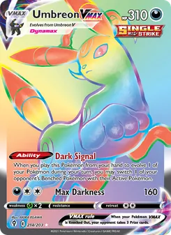 Umbreon VMAX, Evolving Skies Nº 214 Holo