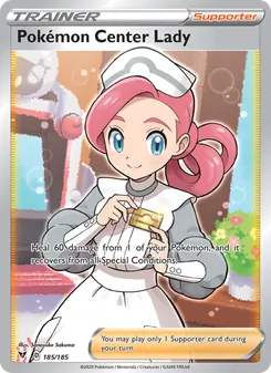 Pokémon Center Lady, Vivid Voltage No. 185 Normal