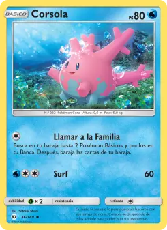 Corsola, Sol y Luna No. 36 Normal