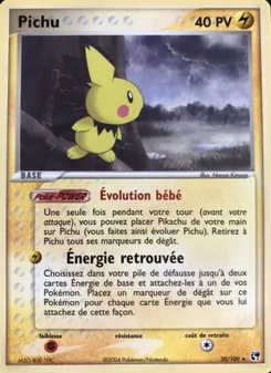 Pichu, EX Tempête de sable No. 20 Normal