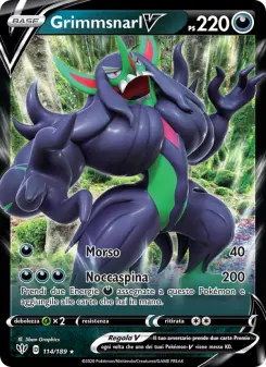 Grimmsnarl V, Fiamme Oscure No. 114 Holo