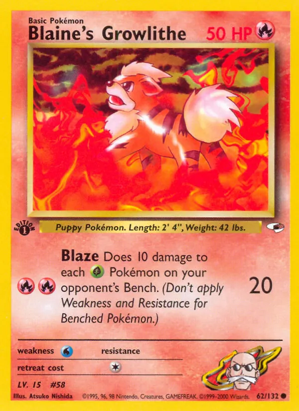 Blaine's Growlithe, Gym Heroes No. 62