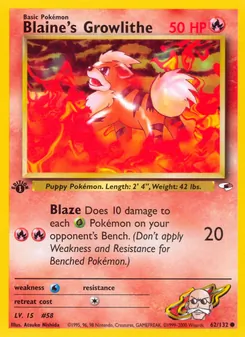 Blaine's Growlithe, Gym Heroes No. 62 Normal