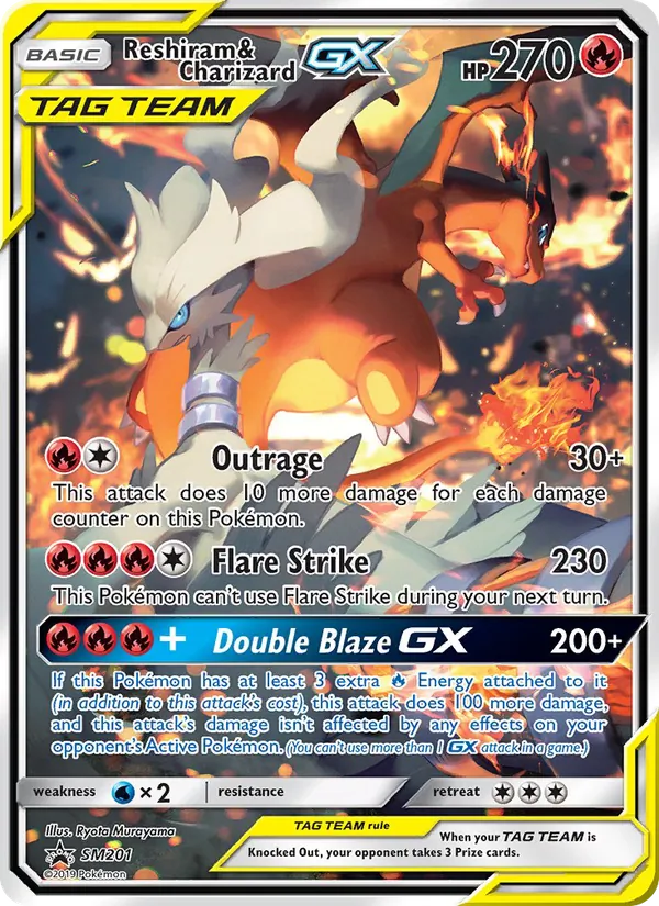 Reshiram & Charizard GX, SM Black Star Promos Nº SM201