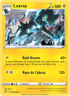 Luxray, Choque Rebelde Nº 62 Reverse