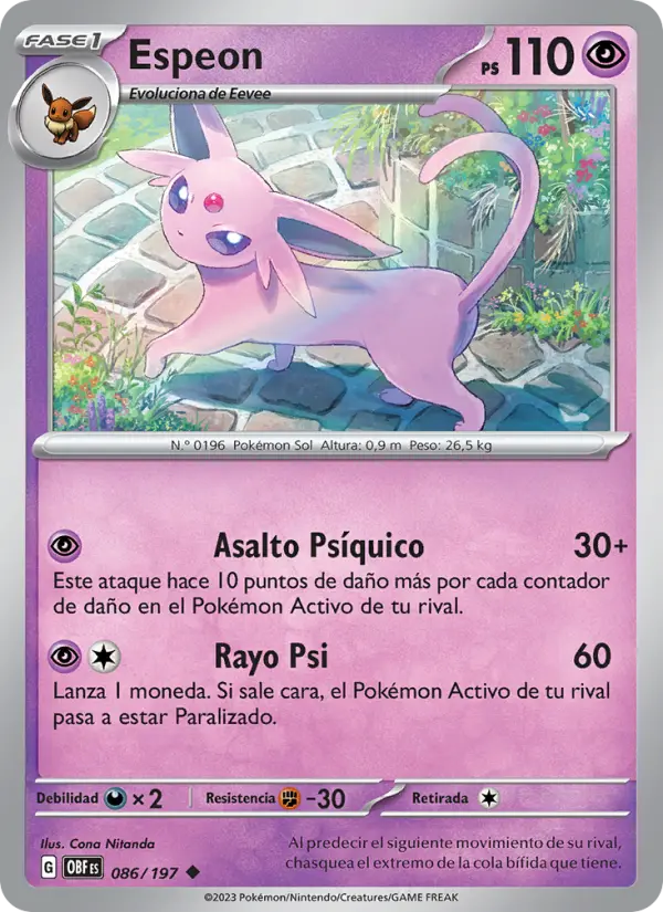 Espeon, Llamas Obsidianas No. 086