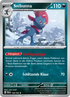 Snibunna, Entwicklungen in Paldea No. 134 Holo