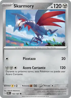 Skarmory, Llamas Obsidianas No. 142 Normal